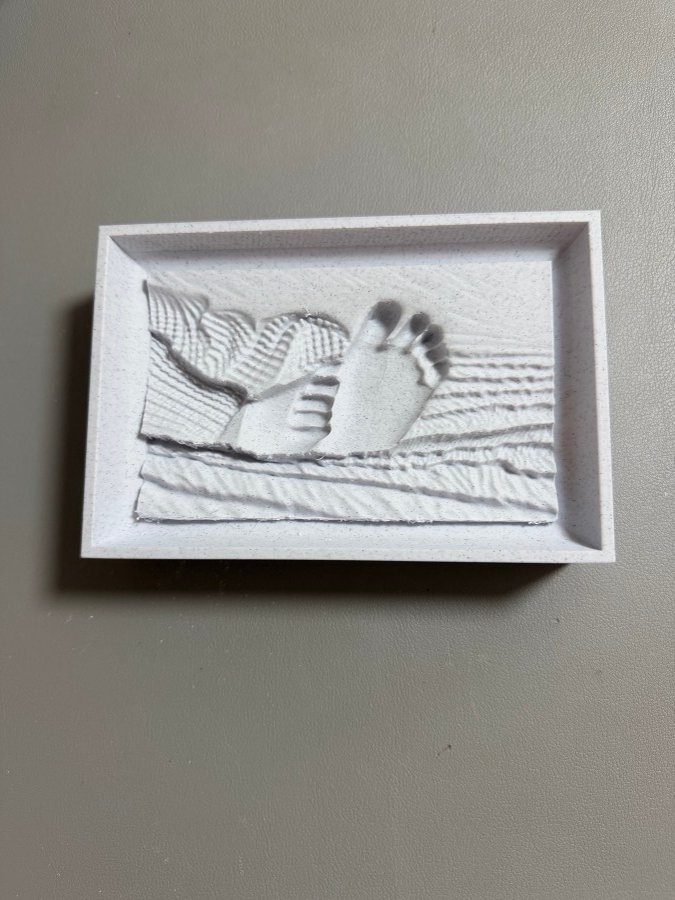 Baby footprint keepsake plaque